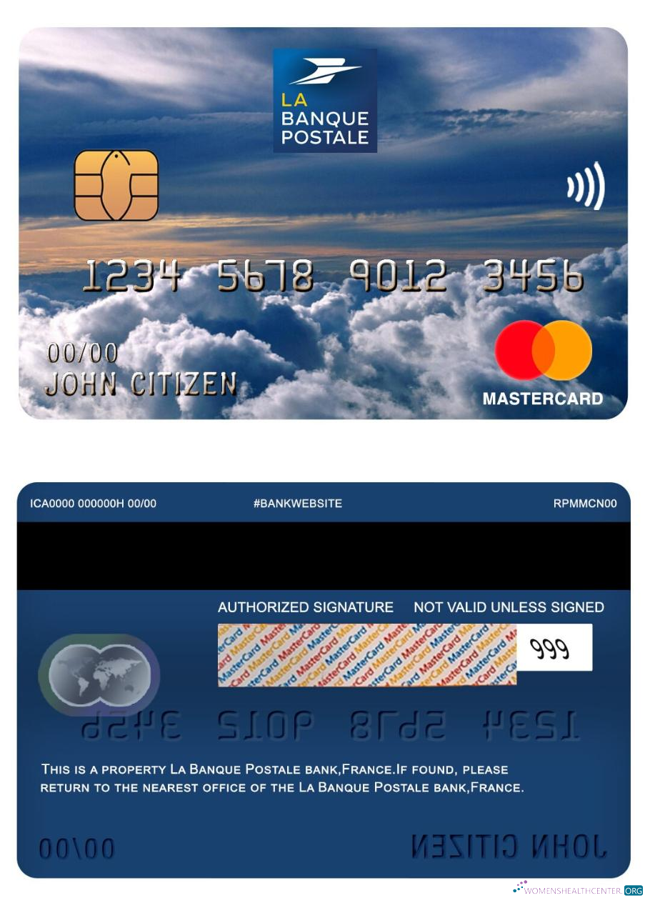 Download France la Banque Postale bank mastercard Photoshop template